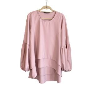 ZANZEA Collection Blouse Womens XXXL Pink Tiered Hi Low Feminine Romantic Boho